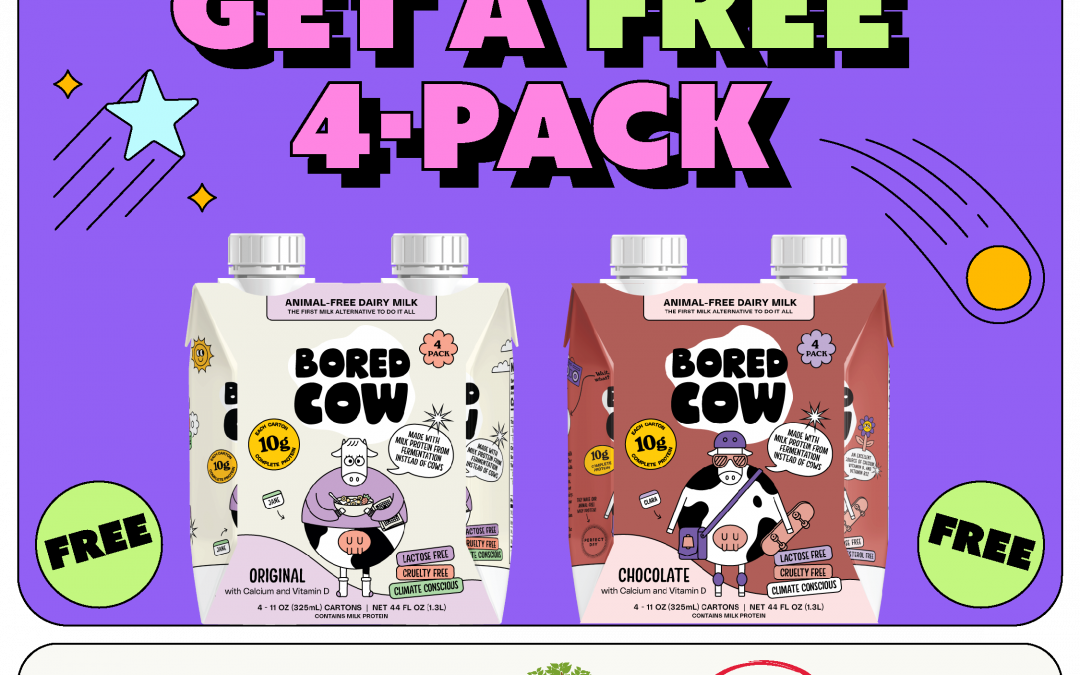 FREE 4-pack of Bored Cow Animal-Free Dairy Milk